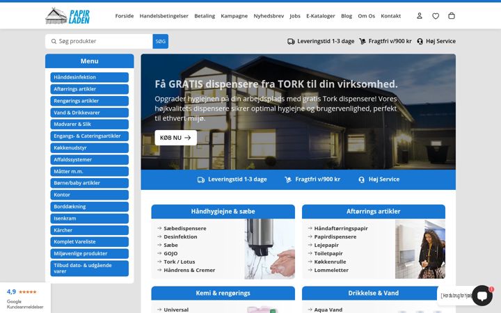 Zrzut ekranu papirladen.dk