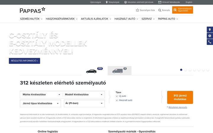 Screenshot του pappas.hu