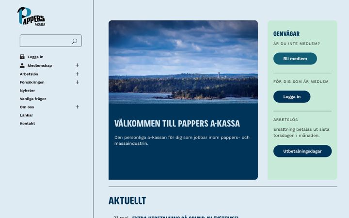 Screenshot di pappersakassa.se