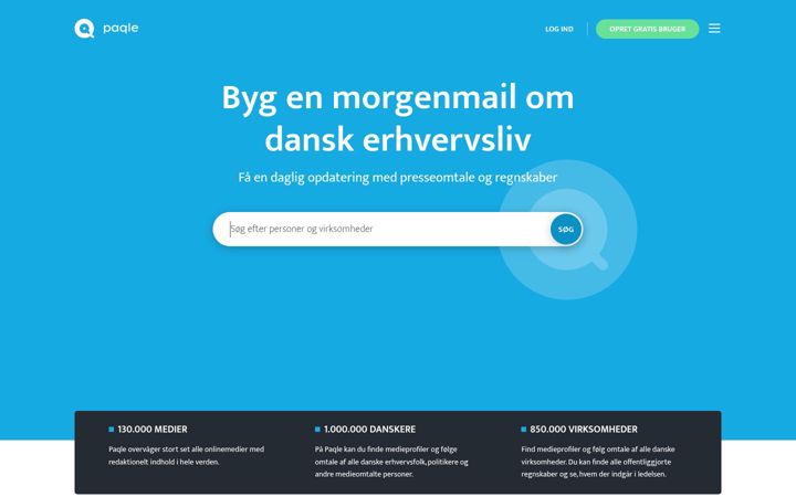 Screenshot of paqle.dk