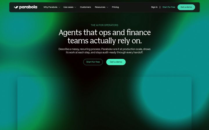 Screenshot of parabola.io