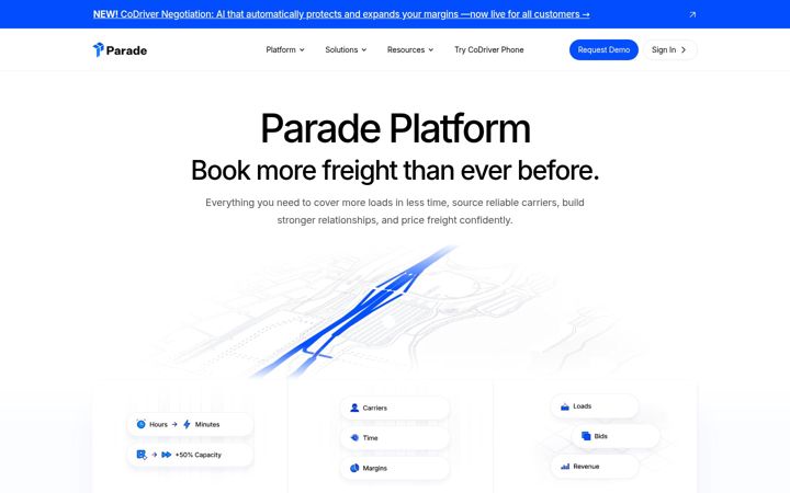 Screenshot of parade.ai