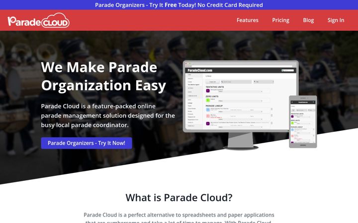 Screenshot of paradecloud.com