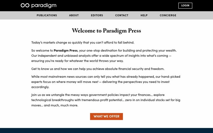 Screenshot of paradigmpressgroup.com