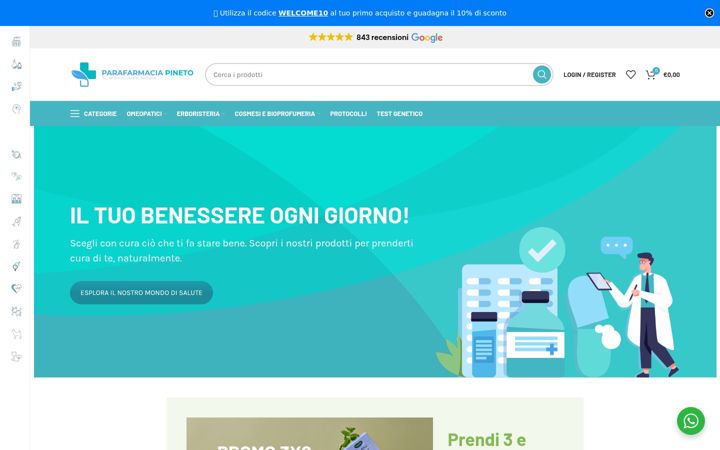 Screenshot van parafarmaciapineto.it