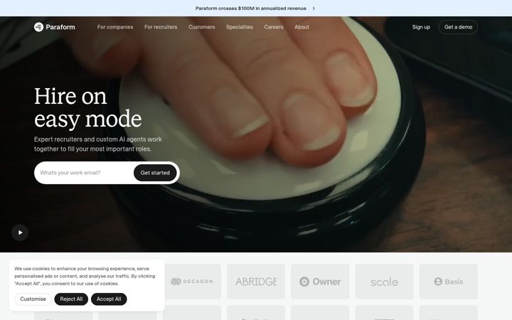 Screenshot of paraform.com