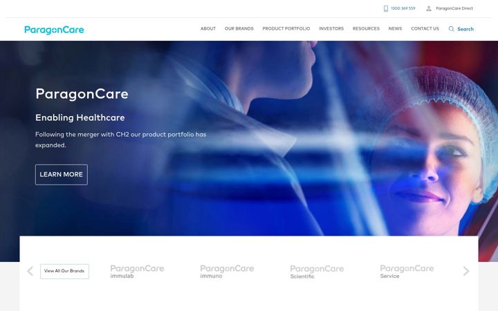Screenshot of paragoncare.com.au