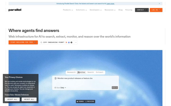Screenshot of parallel.ai
