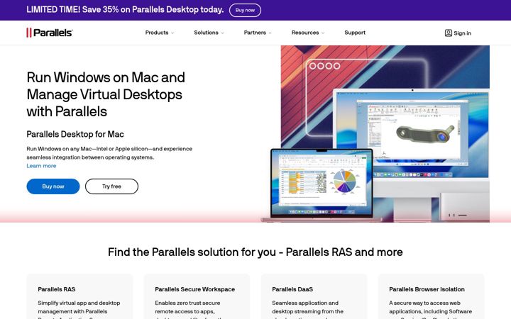 Screenshot di parallels.com