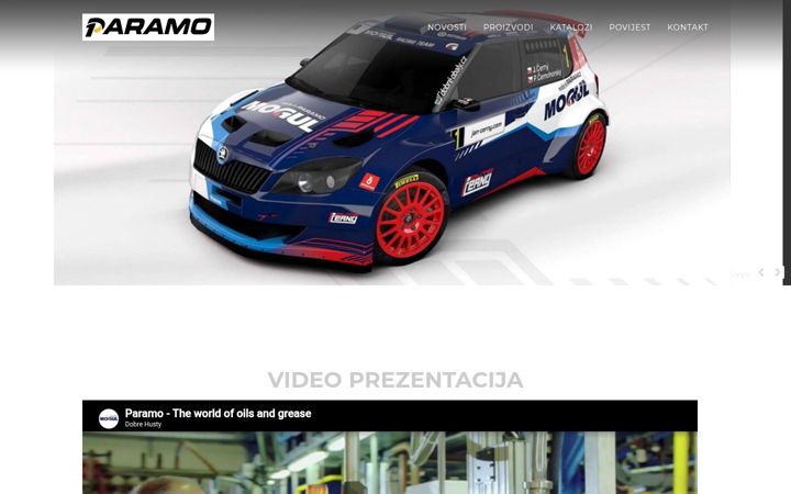 Snímek obrazovky paramo.com.hr