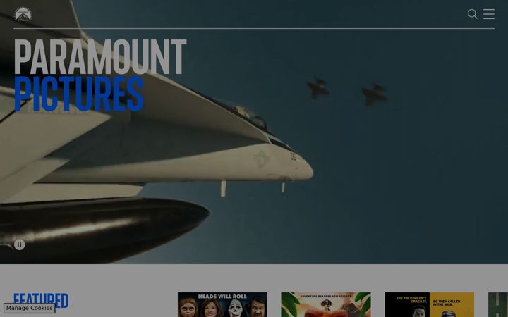 Screenshot di paramountpictures.com