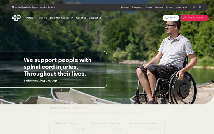 Captură de ecran a paraplegie.ch