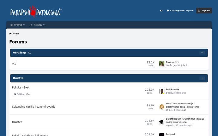 Screenshot of parapsihopatologija.com