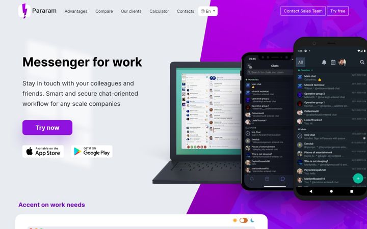 Screenshot of pararam.io