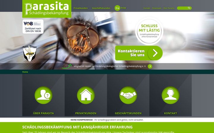 Екранна снимка на parasita-schaedlingsbekaempfung.de