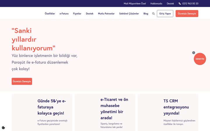 Ekraanipilt saidist parasut.com