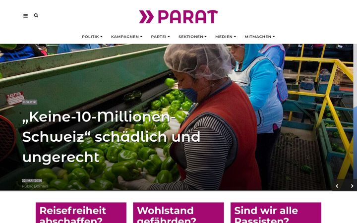 Screenshot of parat.swiss
