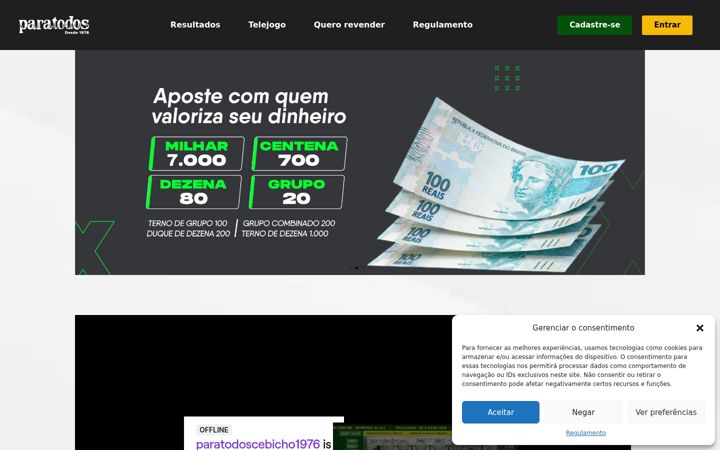Screenshot of paratodosce.com.br