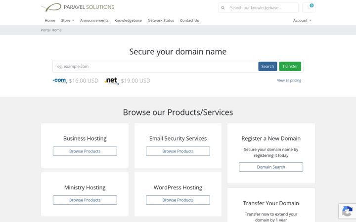 Screenshot of paravelsolutions.com