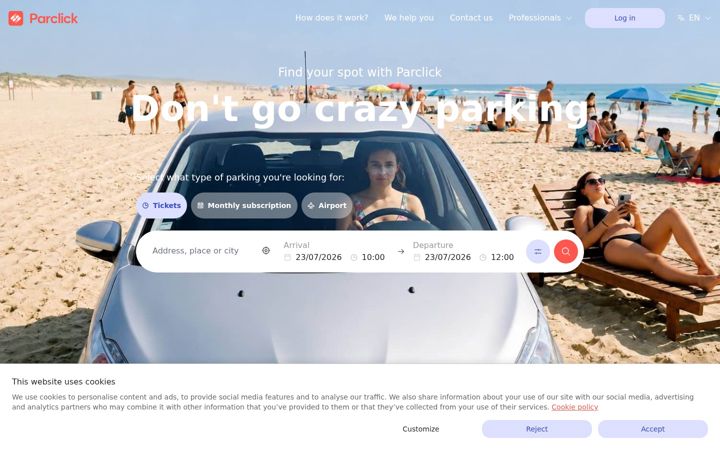 Screenshot of parclick.com
