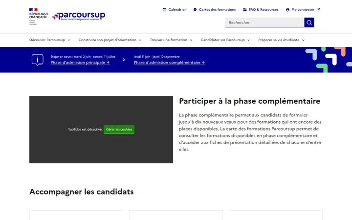 Screenshot of parcoursup.fr