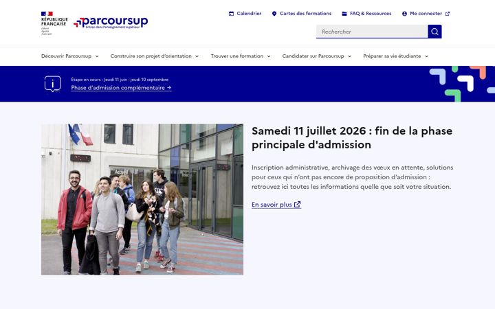 Screenshot di parcoursup.gouv.fr