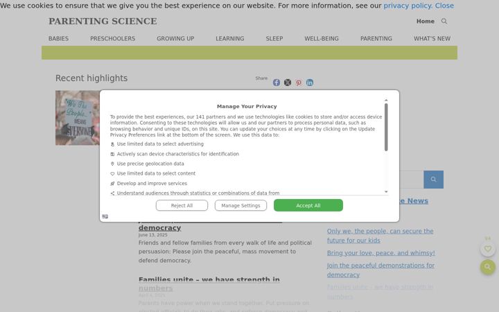 Screenshot of parentingscience.com
