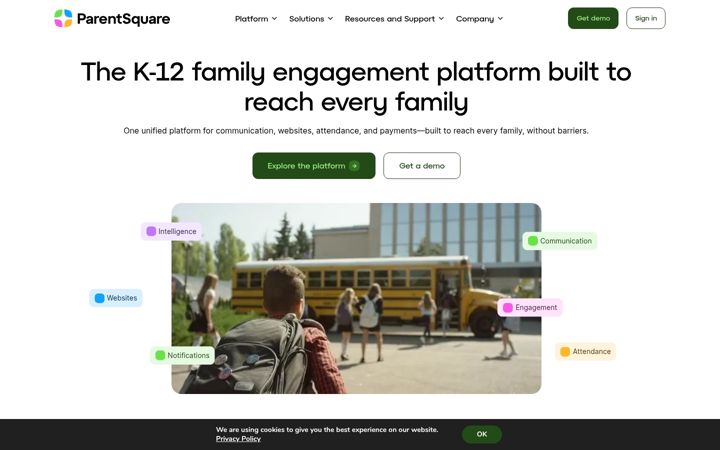 Screenshot ta' parentsquare.com