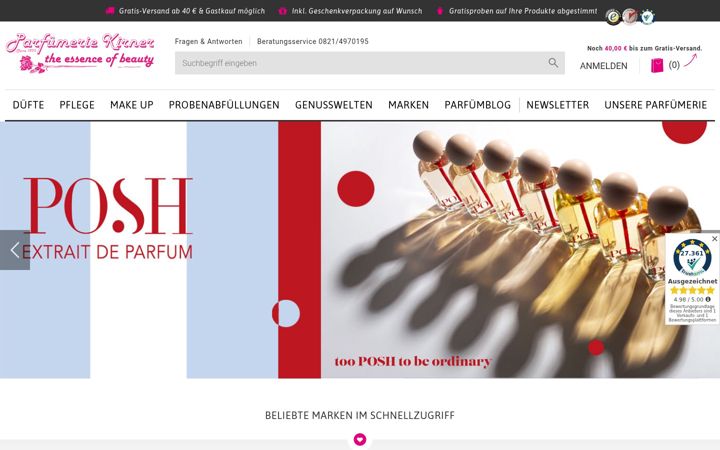 Screenshot of parfuemerie-kirner.de
