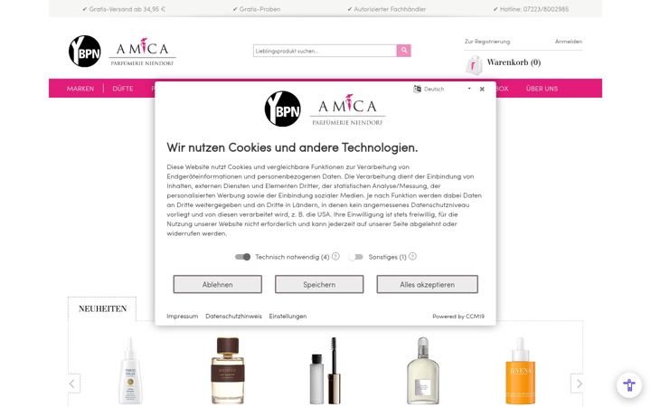 Screenshot di parfuemerie-niendorf.de