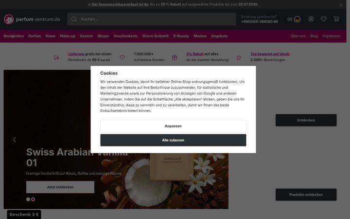 Screenshot of parfum-zentrum.de