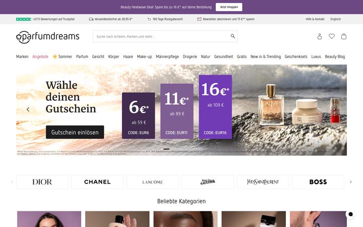 Screenshot of parfumdreams.de