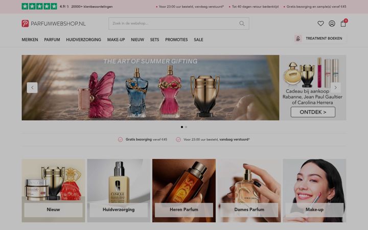 Captura de pantalla de parfumwebshop.nl