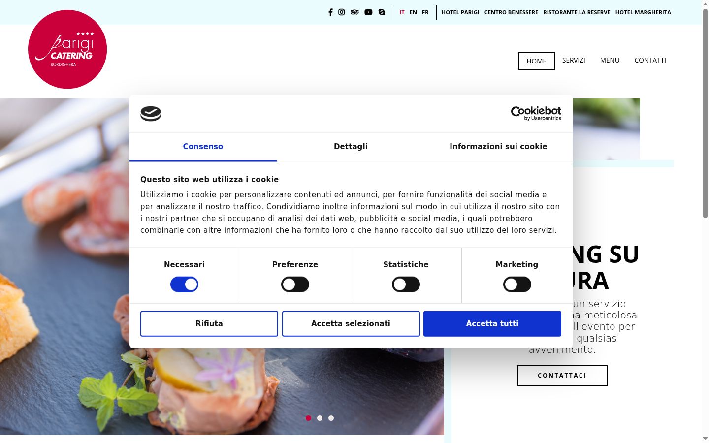 Kuvakaappaus suostumusbannerista, joka näytettiin ennen mitään vuorovaikutusta