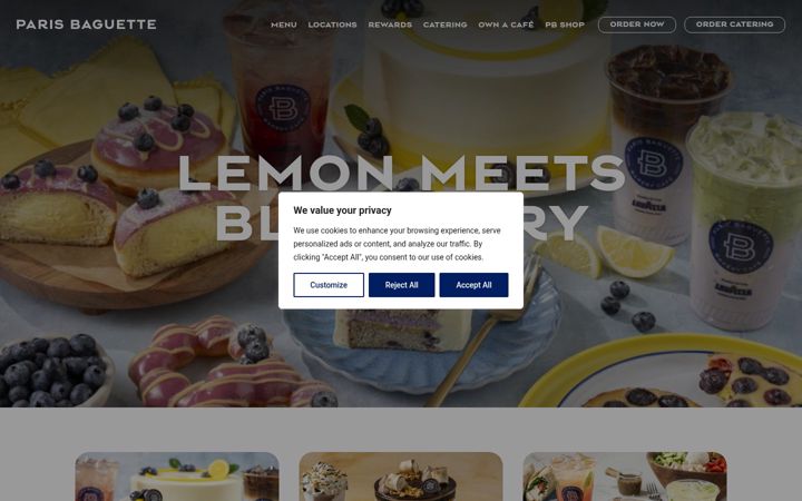 Screenshot of parisbaguette.com