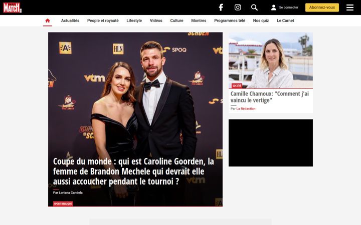 Screenshot of parismatch.be