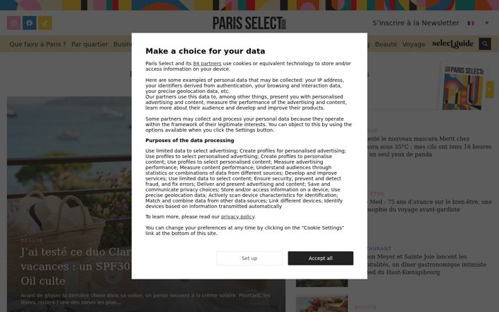 Skærmbillede af parisselectbook.com