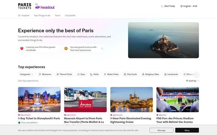 Screenshot of paristickets.com