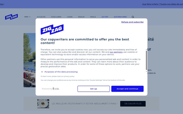 Screenshot of pariszigzag.fr