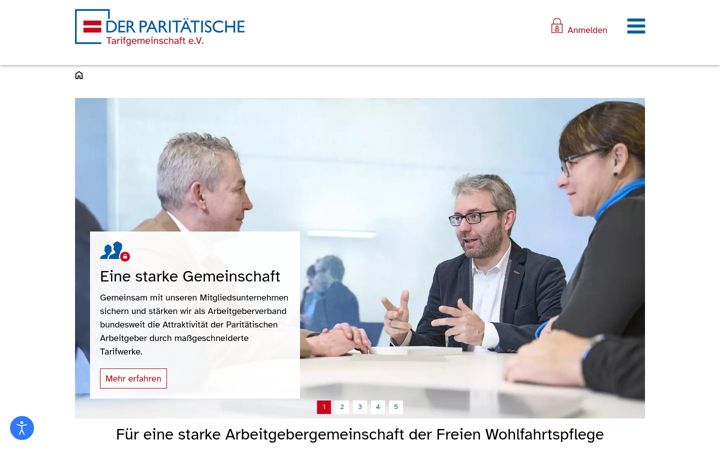 Screenshot of paritaet-ptg.de
