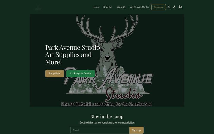 Screenshot of parkavenuestudio.com