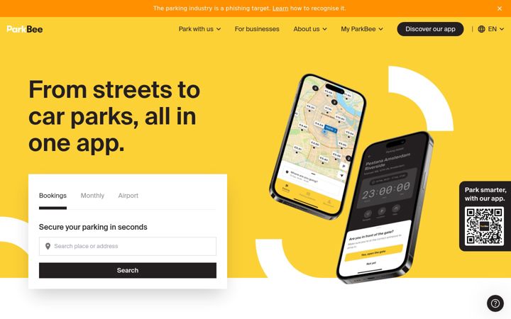 Screenshot of parkbee.com