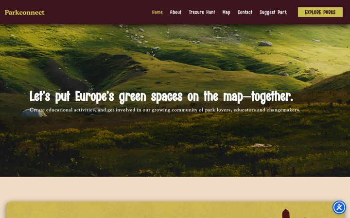 Kuvakaappaus sivustosta parkconnect.eu