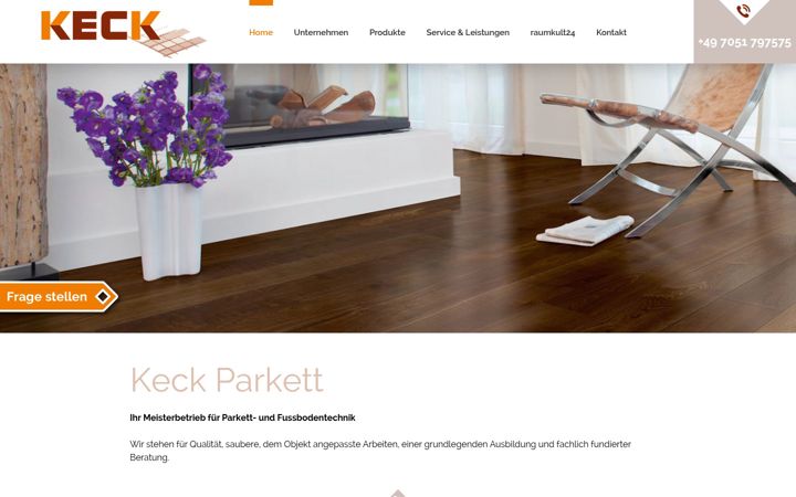 Kuvakaappaus sivustosta parkett-keck.de