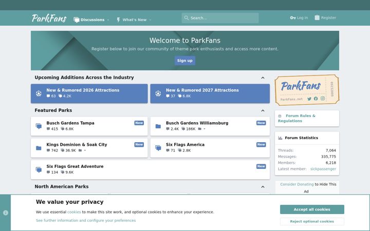 Screenshot of parkfans.net