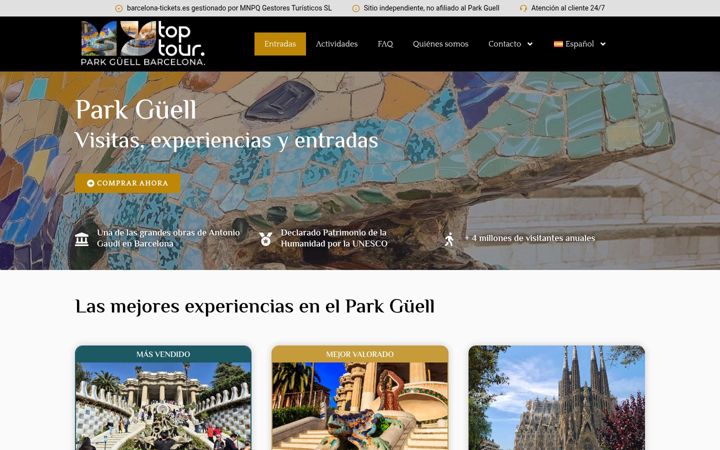 Screenshot stránky parkguell-entradas.org