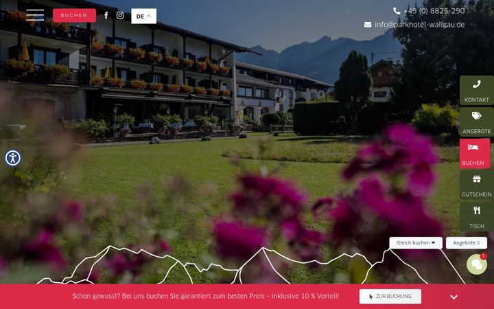 Screenshot von parkhotel-wallgau.de