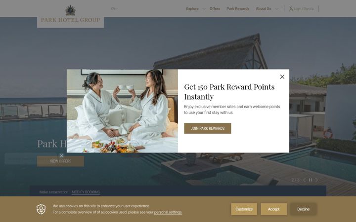 Screenshot of parkhotelgroup.com