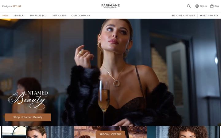 Screenshot of parklanejewelry.com