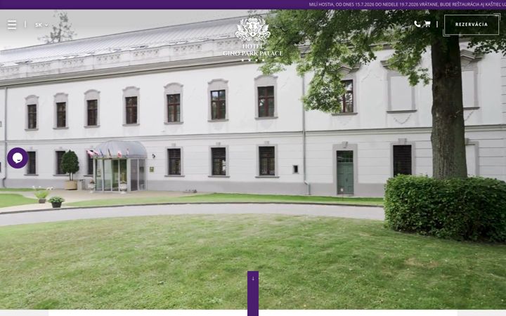 Screenshot van parkpalace.sk